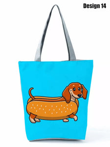 Image of dachshund tote bag in design 14
