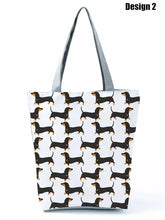 Load image into Gallery viewer, Image of dachshund tote bag in design 2
