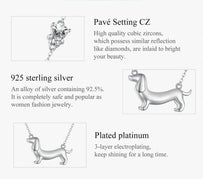 Dachshund Mom Love Silver Pendant Necklace-11