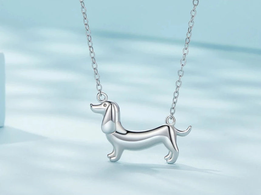 Dachshund Mom Love Silver Pendant Necklace-15