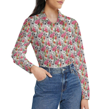 Dalmatian in Bloom Women's Shirt - 2 Designs-Apparel-Apparel, Dalmatian, Shirt-9