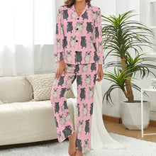 Load image into Gallery viewer, Dancing Pugs Love Pajamas Set for Women - 4 Colors-Pajamas-Apparel, Pajamas, Pug, Pug - Black-7