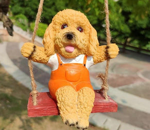 Doodle Love Garden Statues-Home Decor-Cockapoo, Dogs, Doodle, Goldendoodle, Home Decor, Labradoodle, Maltipoo, Statue, Toy Poodle-Swinging Doodle - Yellow-14