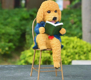 Doodle Love Garden Statues-Home Decor-Cockapoo, Dogs, Doodle, Goldendoodle, Home Decor, Labradoodle, Maltipoo, Statue, Toy Poodle-Doodle Reading a Book - Yellow-17