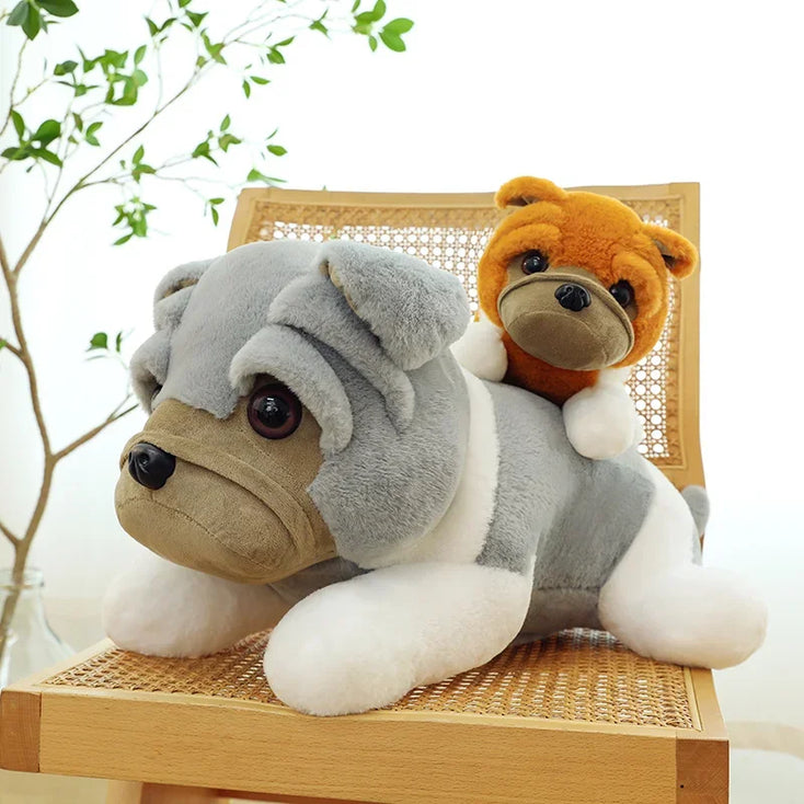 English Bulldog Love Small Plush Toys-Home Decor-Yobush-Small-Blue / Grey-iLoveMy.Pet