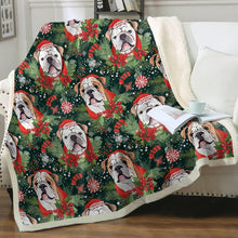 Load image into Gallery viewer, English Bulldog Santa&#39;s Helper Christmas Blanket-Blanket-Blankets, Christmas, English Bulldog, Home Decor-Small-1