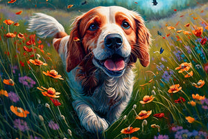 English Springer Spaniel in Splendor Wall Art Poster-Art-Dog Art, English Springer Spaniel, Home Decor, Poster-Light Canvas-Tiny - 8x10"-1