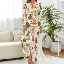 Load image into Gallery viewer, Fancy Dress Pugs Pajama Set for Women-Pajamas-Apparel, Pajamas, Pug, Pug - Black-13