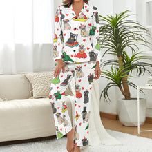 Load image into Gallery viewer, Fancy Dress Pugs Pajama Set for Women-Pajamas-Apparel, Pajamas, Pug, Pug - Black-5