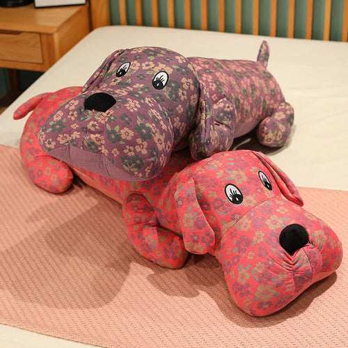 Floral Design Pit Bull Stuffed Plush Pillows - Large Size-Stuffed Animals-Home Decor, Pillows, Pit Bull, Stuffed Animal-1