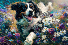 Load image into Gallery viewer, Floral Majesty Bernese Mountain Dog Wall Art Poster-Art-Bernese Mountain Dog, Dog Art, Home Decor, Poster-Light Canvas-Tiny - 8x10&quot;-1