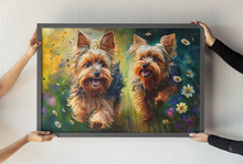 Load image into Gallery viewer, Floral Paradise Yorkshire Terriers Wall Art Poster-Art-Dog Art, Home Decor, Poster, Yorkshire Terrier-4