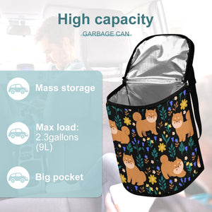 Flower Garden Shiba Inus Multipurpose Car Storage Bag-Car Accessories-Bags, Car Accessories, Shiba Inu-ONE SIZE-Black-2