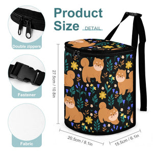 Flower Garden Shiba Inus Multipurpose Car Storage Bag-Car Accessories-Bags, Car Accessories, Shiba Inu-ONE SIZE-Black-5