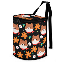 Load image into Gallery viewer, Flowery Shiba Love Multipurpose Car Storage Bag - 5 Colors-Car Accessories-Bags, Car Accessories, Shiba Inu-ONE SIZE-Black1-1
