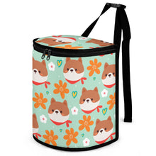Load image into Gallery viewer, Flowery Shiba Love Multipurpose Car Storage Bag - 5 Colors-Car Accessories-Bags, Car Accessories, Shiba Inu-ONE SIZE-PaleTurquoise-5