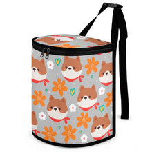 Load image into Gallery viewer, Flowery Shiba Love Multipurpose Car Storage Bag - 5 Colors-Car Accessories-Bags, Car Accessories, Shiba Inu-ONE SIZE-Silver-18