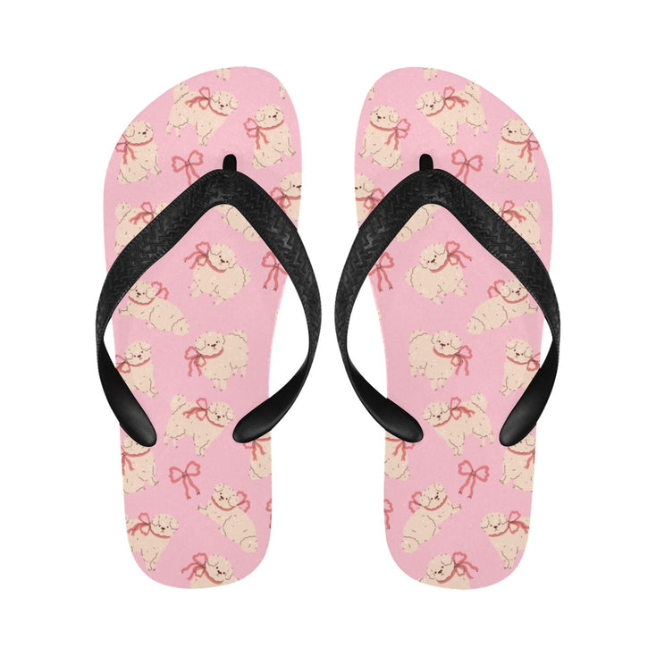 Fluffy Maltese Bliss with Bows Unisex Slippers-17