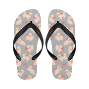Fluffy Maltese Bliss with Bows Unisex Slippers-22