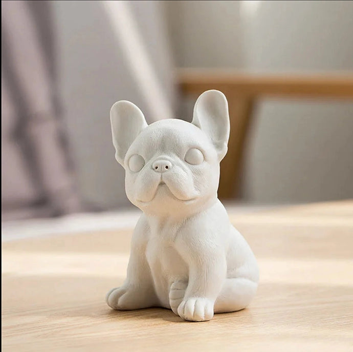 Textured White Small French Bulldog Statue Figurine-Home Decor-Dog Dad Gifts, Dog Mom Gifts, Figurines, French Bulldog, Home Decor, Statue-1