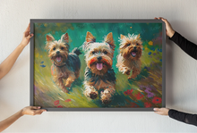 Load image into Gallery viewer, Frolic Fields Yorkie Trio Wall Art Poster-Art-Dog Art, Home Decor, Poster, Yorkshire Terrier-3