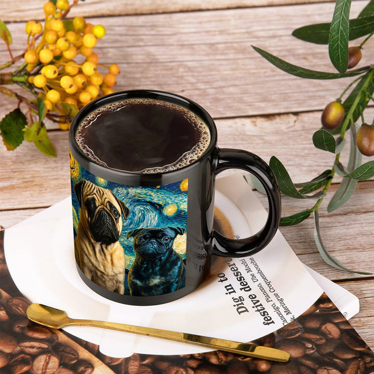 Galaxy Guardians Fawn and Black Pug Coffee Mug-Mug-Accessories, Dog Dad Gifts, Dog Mom Gifts, Home Decor, Mugs, Pug, Pug - Black-ONE SIZE-Black-4