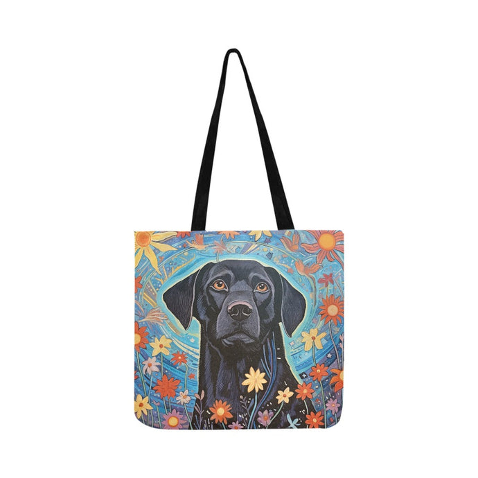 Garden of Stars Black Lab Special Lightweight Shopping Tote Bag-White-ONESIZE-1