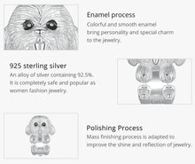 Load image into Gallery viewer, Hanging Lhasa Apso Love Silver Charm Bead-Dog Themed Jewellery-Charm Beads, Jewellery, Lhasa Apso-ECC2586-CHINA-5