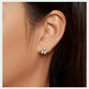 Happy Happy Lhasa Apso Love Silver Stud Earrings-Dog Themed Jewellery-Earrings, Jewellery, Lhasa Apso-CQE1631-13