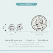 Happy Happy Lhasa Apso Love Silver Stud Earrings-Dog Themed Jewellery-Earrings, Jewellery, Lhasa Apso-CQE1631-16