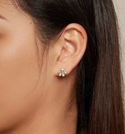 Happy Happy Lhasa Apso Love Silver Stud Earrings-Dog Themed Jewellery-Earrings, Jewellery, Lhasa Apso-CQE1631-18