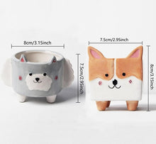 Load image into Gallery viewer, Husky and Corgi Love Succulent Plants Flower Pots-Home Decor-Corgi, Dogs, Flower Pot, Home Decor, Siberian Husky-10