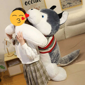 Husky Love Huggable Stuffed Animal Plush Toys (Medium to Giant Size)-Soft Toy-Dogs, Home Decor, Siberian Husky, Stuffed Animal-6