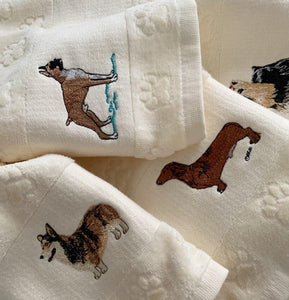 Husky Love Large Embroidered Cotton Towel - Series 1-Home Decor-Dogs, Home Decor, Siberian Husky, Towel-6