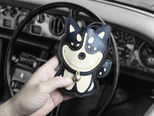 Load image into Gallery viewer, Husky Love Large Genuine Leather Keychains-Accessories-Accessories, Dogs, Keychain, Siberian Husky-13