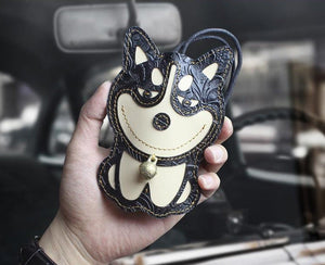 Husky Love Large Genuine Leather Keychains-Accessories-Accessories, Dogs, Keychain, Siberian Husky-15
