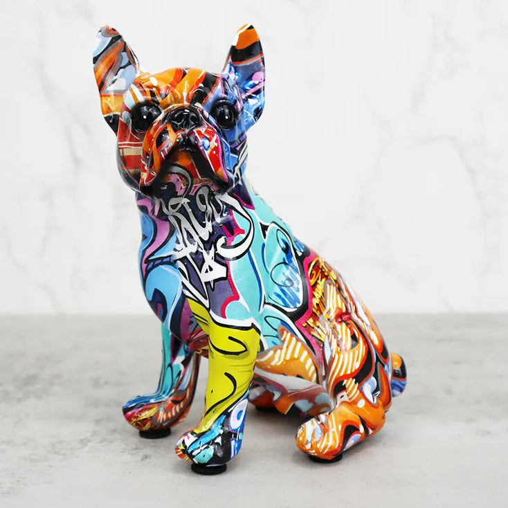 Hydro Dip Urban Graffiti Art French Bulldog Statue-Home Decor-Dog Dad Gifts, Dog Mom Gifts, French Bulldog, Home Decor, Statue-RA-14 11 20cm-1
