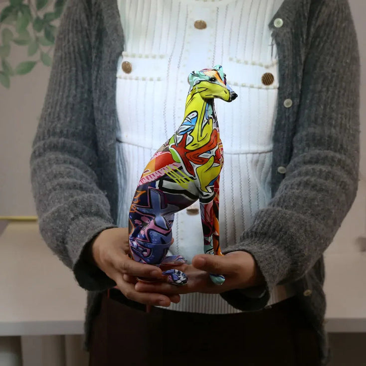 Hydro Drip Art Sitting Greyhound / Whippet Statues-Home Decor-Dog Dad Gifts, Dog Mom Gifts, Greyhound, Home Decor, Statue, Whippet-5