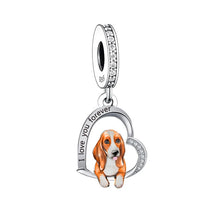 Load image into Gallery viewer, I Love You Forever Basset Hound Silver Charm Pendant-Dog Themed Jewellery-Basset Hound, Jewellery, Pendant-2