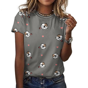 Infinite American Bully Love All Over Print Women's Cotton T-Shirt -4 Colors-Apparel-American Bully, Apparel, Shirt, T Shirt-16