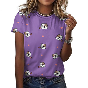 Infinite American Bully Love All Over Print Women's Cotton T-Shirt -4 Colors-Apparel-American Bully, Apparel, Shirt, T Shirt-8