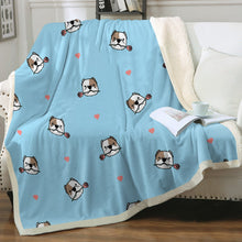 Load image into Gallery viewer, Infinite American Bully Love Soft Warm Fleece Blankets - 4 Colors-Blanket-American Bully, Blankets, Home Decor-Sky Blue-Small-2