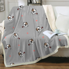 Load image into Gallery viewer, Infinite American Bully Love Soft Warm Fleece Blankets - 4 Colors-Blanket-American Bully, Blankets, Home Decor-Warm Gray-Small-4