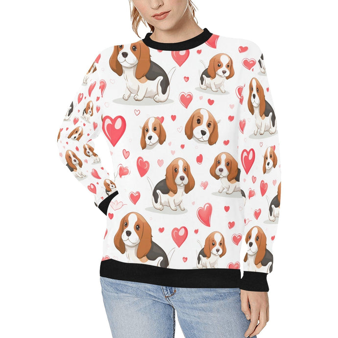 Infinite Beagle Love Women's Sweatshirt-Apparel-Apparel, Beagle, Shirt, Sweatshirt-White-S-1