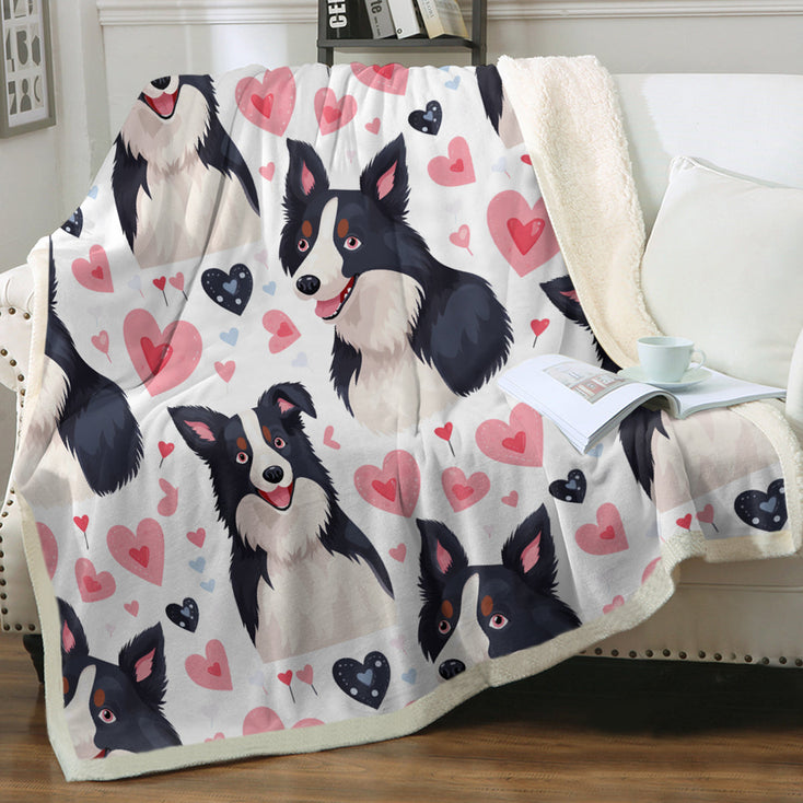 Infinite Border Collie Love Soft Warm Fleece Blanket-Blanket-Blankets, Border Collie, Home Decor-Small-1