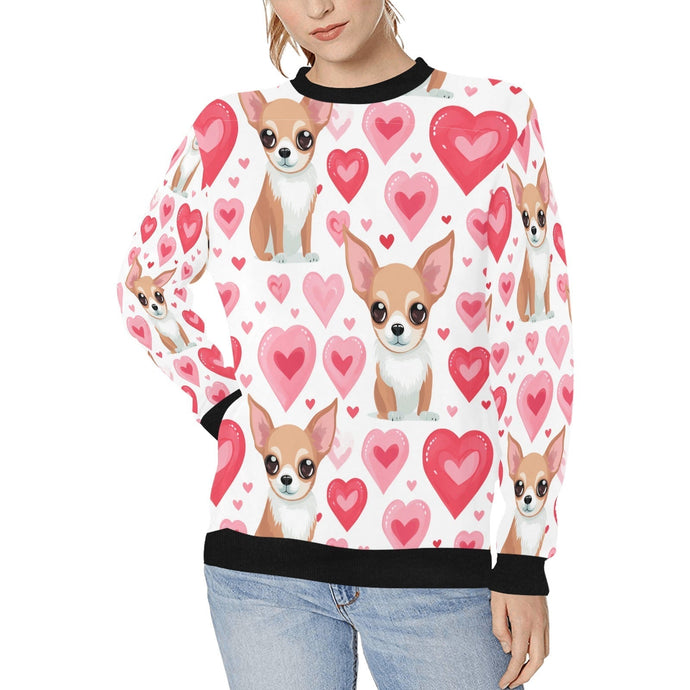 Infinite Chihuahua Love Women's Sweatshirt-Apparel-Apparel, Chihuahua, Shirt, Sweatshirt-White-S-1