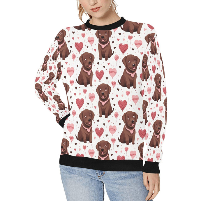 Infinite Chocolate Lab Love Women's Sweatshirt-Apparel-Apparel, Chocolate Labrador, Labrador, Shirt, Sweatshirt-White-S-1
