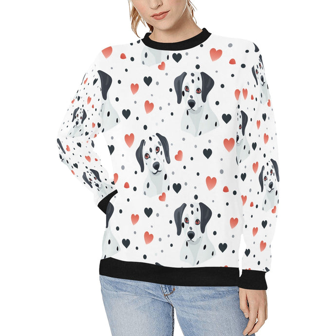 My Dalmatian My Love Women's Sweatshirt-Apparel-Apparel, Dalmatian, Sweatshirt-White-S-1