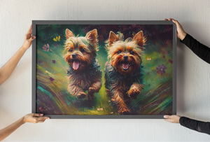 Joyful Exuberance Yorkies Wall Art Poster-Art-Dog Art, Home Decor, Poster, Yorkshire Terrier-3