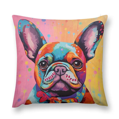 Kaleidoscope Canine French Bulldog Plush Pillow Case-Cushion Cover-Dog Dad Gifts, Dog Mom Gifts, French Bulldog, Home Decor, Pillows-12 